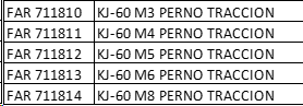 pernos traccion para KJ-60